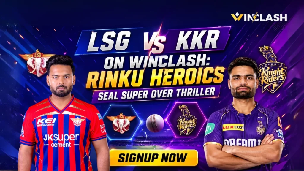 LSG vs KKR on Winclash Rinku Heroics Seal Super Over Thriller