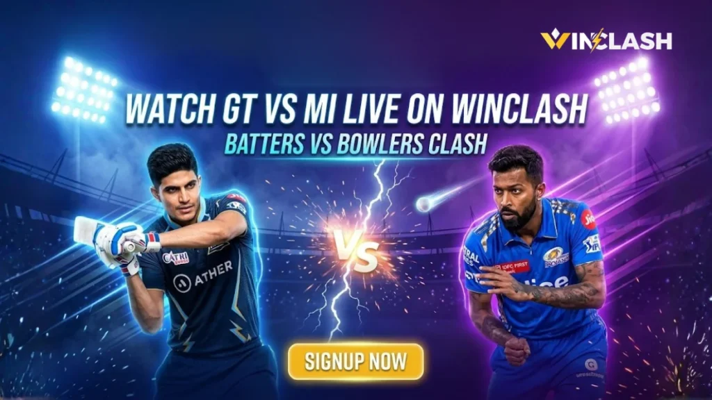 Watch GT vs MI Live on Winclash With Batters vs Bowlers Clash