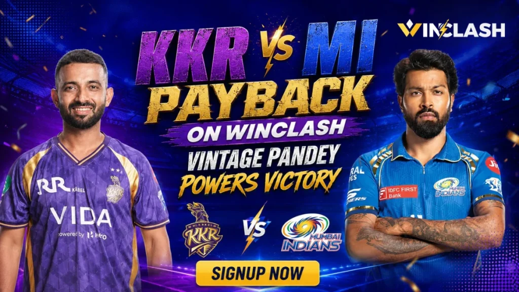KKR vs MI Payback on Winclash Vintage Pandey Powers Victory