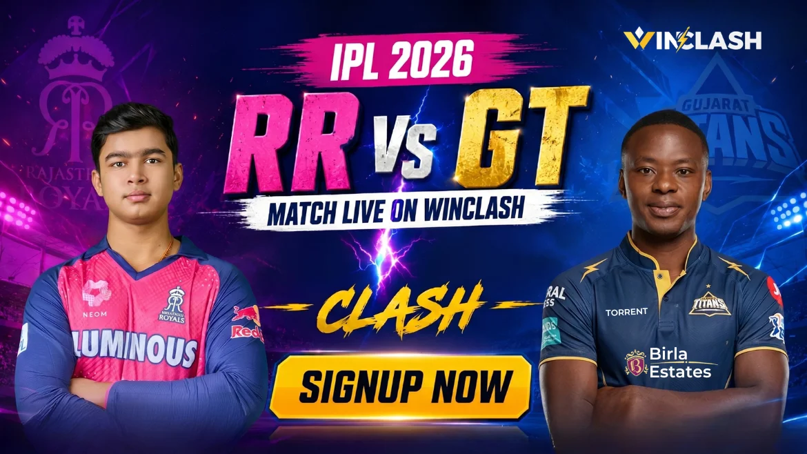 RR vs GT Match Live on Winclash Rabada vs Sooryavanshi Clash