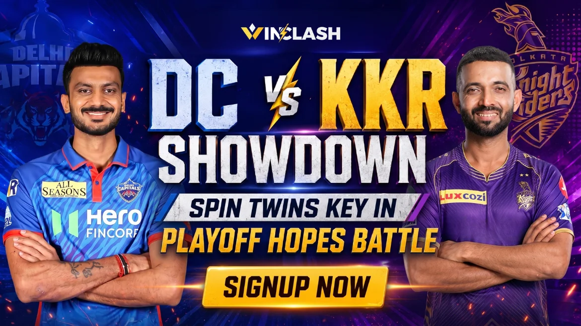 Winclash DC vs KKR Showdown Spin Twins Key in Playoff Hopes Battle